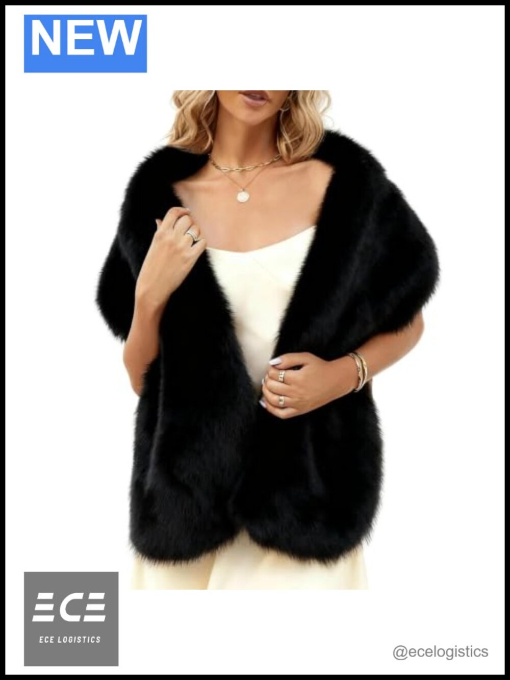 Faux Fur Shawl Wrap Stole for Evening Dresses Women